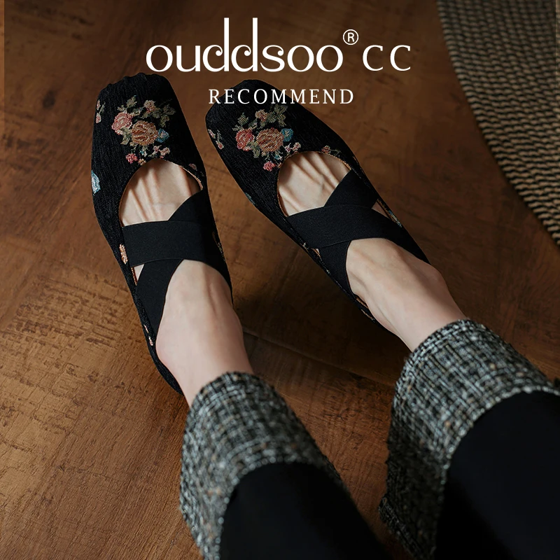 

Ods Fashion Fringe Square Toe Women Fabric Pumps Round Thick Heels Slip On Dress Party Shoes Square Toe Retro Single Shoes Women