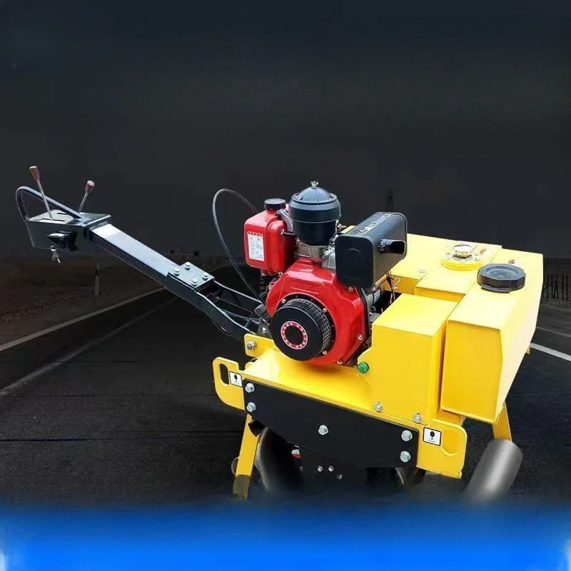 

Walk-behind small roller vibrating single and double steel wheels vibrating hand-pushed asphalt lawn