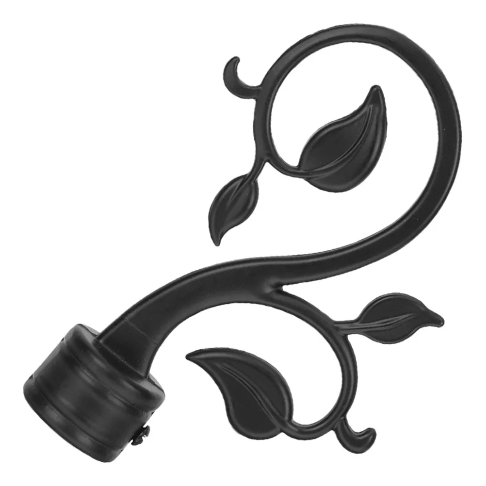 أغطية نهاية قضيب الستارة من البلاستيك الأسود، أجزاء بديلة لستائر نافذة المنزل، أطراف أقطاب آمنة #3