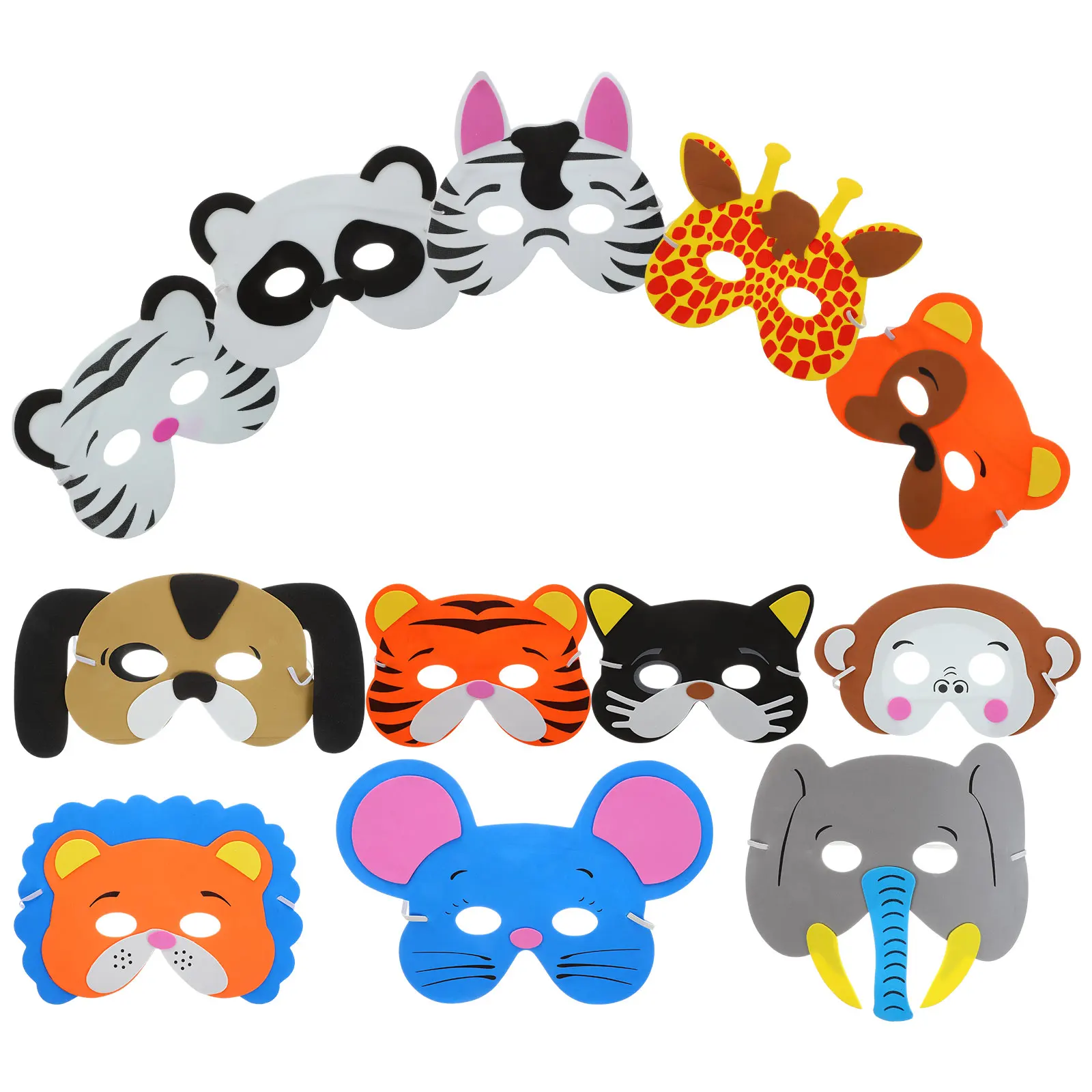 

12 Types Children Animal Face Masks Kids Cartoon Costume Party Accessories Carnival Makeup Drama Performance Toy