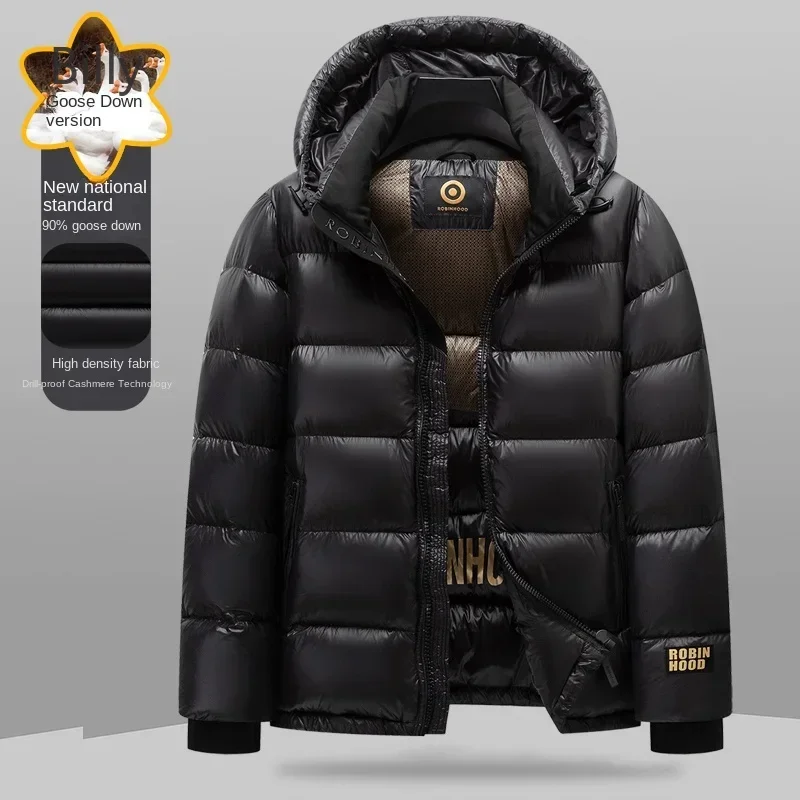 Black Gold Men's Down Jacket Hooded Jackets Designer Clothes Men Padded Jacket Goose Down Coat Men 2024 Man Winter Clothing