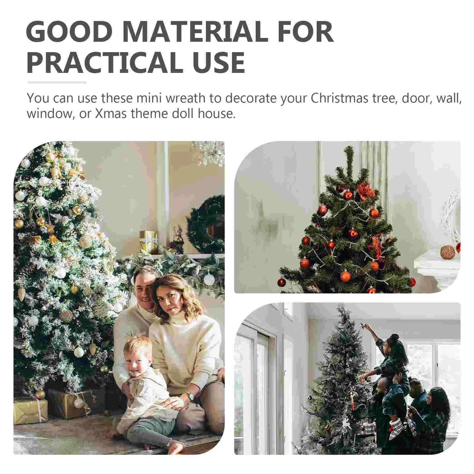 10 Pcs Bow Bell Garland Wreath Curtain Fairy Lights Mini Christmas Hanging Cloth Tree Wreaths Dinner Table Decor