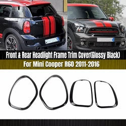 Gloss Black Car Headlight Taillight Frame Trim Kit Ring Bezel Trim Surround Cover For Mini Cooper R60 Countryman 2011 2012-2016