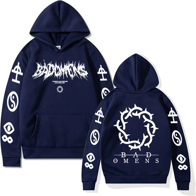 Sweats à capuche décontractés unisexes avec logo de bande Bad Omens pour hommes, pulls rétro, sweat à capuche imprimé graphique, streetwear drôle, mode PVD