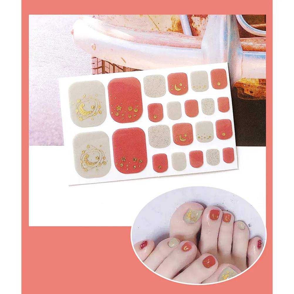 5 Sheets Toenail Polish Stickers Pedicure Art Fingernail for Women Decor Ornament Decals