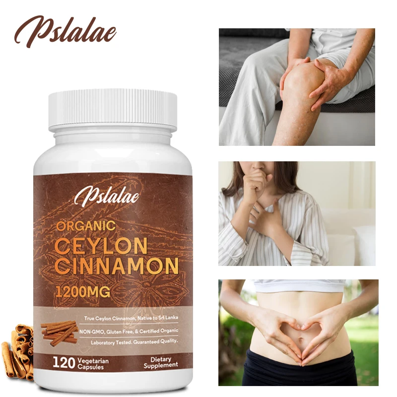 

Organic Ceylon Cinnamon Capsules Supplement 1200mg - Joint Support, Promote Metabolism, Improves Circulation, Antioxidant