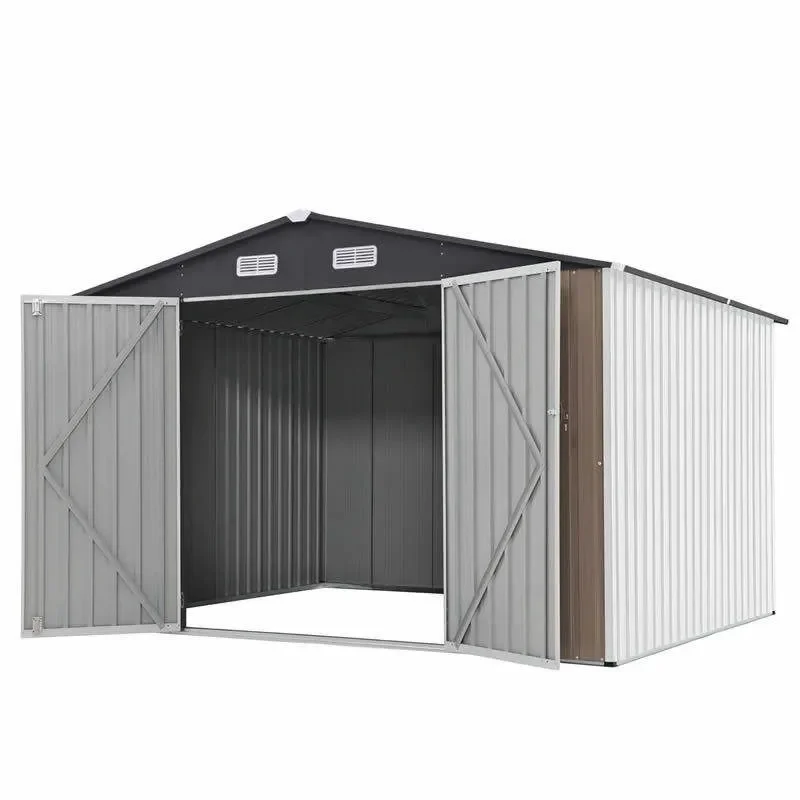 Portable Iron Garden Shed Outdoor Storage Room Simple Tool House for Courtyard Yard Activity Space