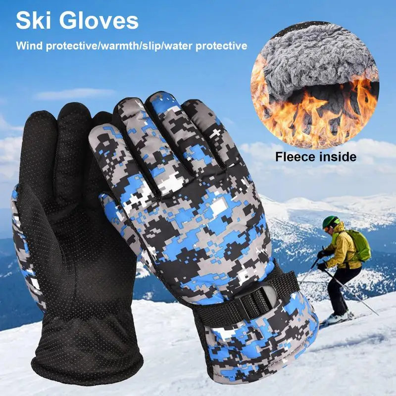 Winter Snowboard Ski Gloves Cotton Waterproof Breathable Snow Gloves Motorcycle Gloves For Cold Weather Men Women