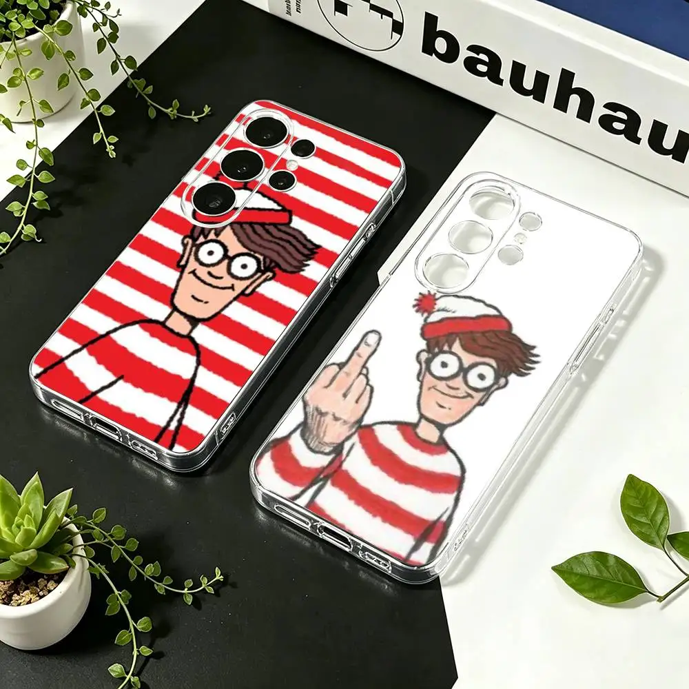 Game Wheres W-WallyS Waldo   Phone Case For Samsung S23,S22,S21,S20,S30,Transparent Silicone Phone Cover