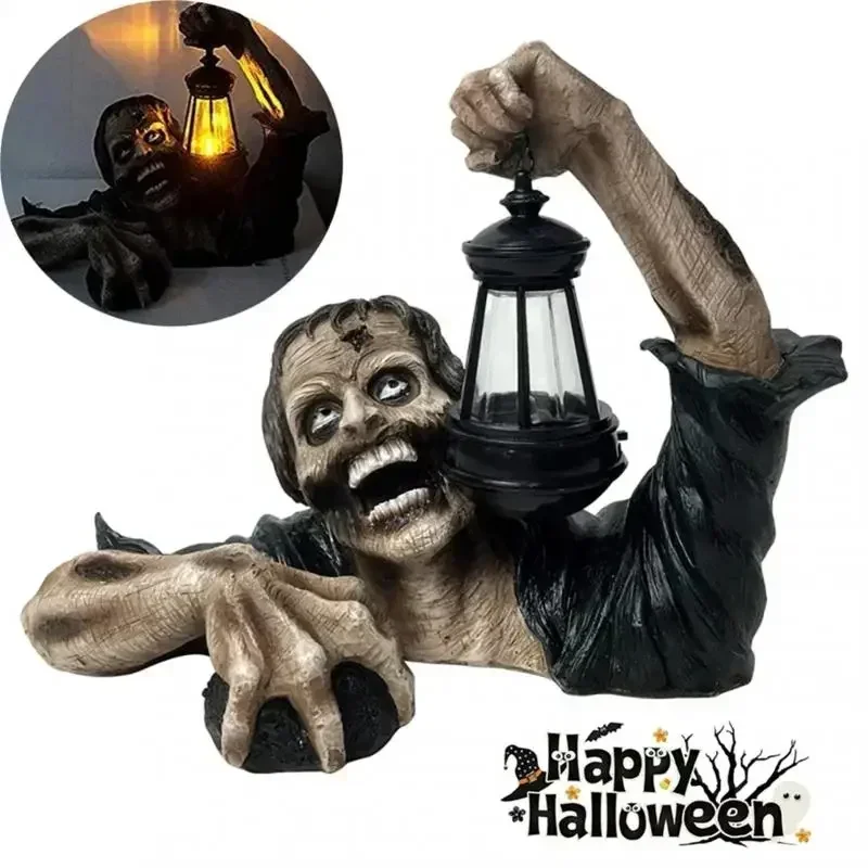 

Halloween Zombie Lantern Creative Horror Outdoor LED Decoration Garden Yard Zombie Statue With Battery Lantern Lawn Decoration