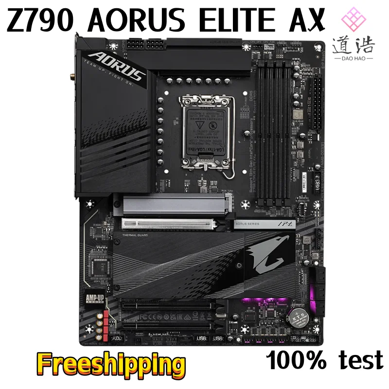 

Материнская плата для Z790 AORUS ELITE AX, 192 ГБ, HDMI DP M.2 LGA 1700 DDR5 ATX Z790, материнская плата 100%, протестирована, полностью работает