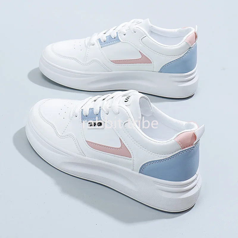 

Women's Sporty Casual Thick Bottom Sneakers Breathable Wear-Resistant Low Top Lace-Up Shoes Comfortable All-Season Footwear