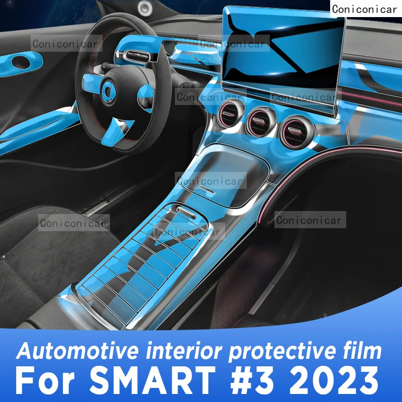

For SMART #3 3 2023 Gearbox Panel Navigation Automotive Interior Screen TPU Protective Film Cover Anti-Scratch Accessories