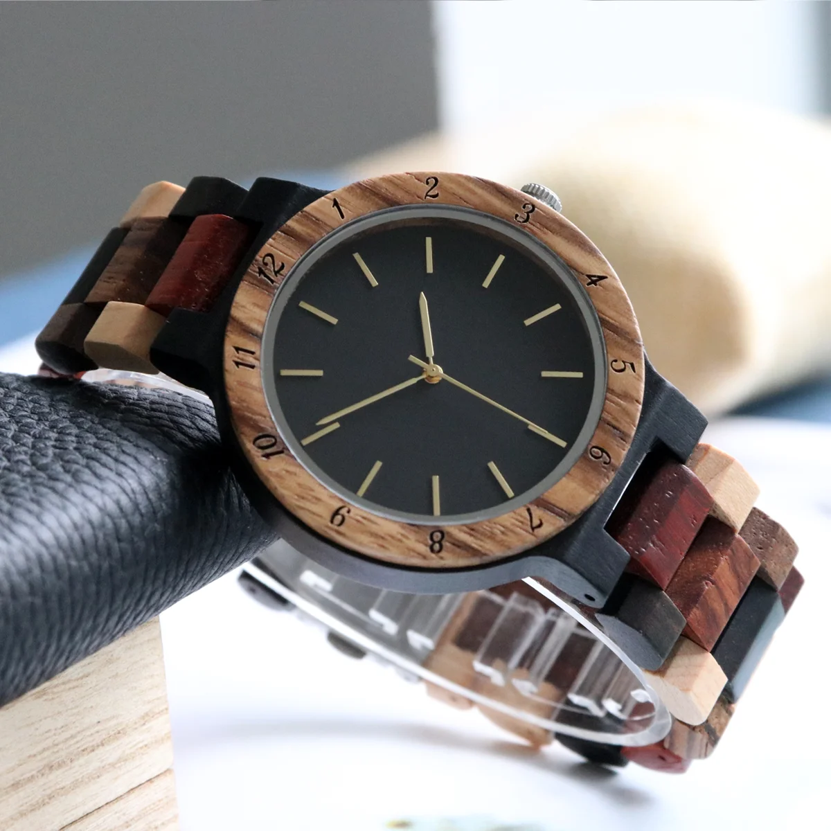 

Men's Wrist Watch for Men Personalised Clock Colorful Wooden Timepieces Wood Watches reloj masculinoLogo Customize Dropshipping