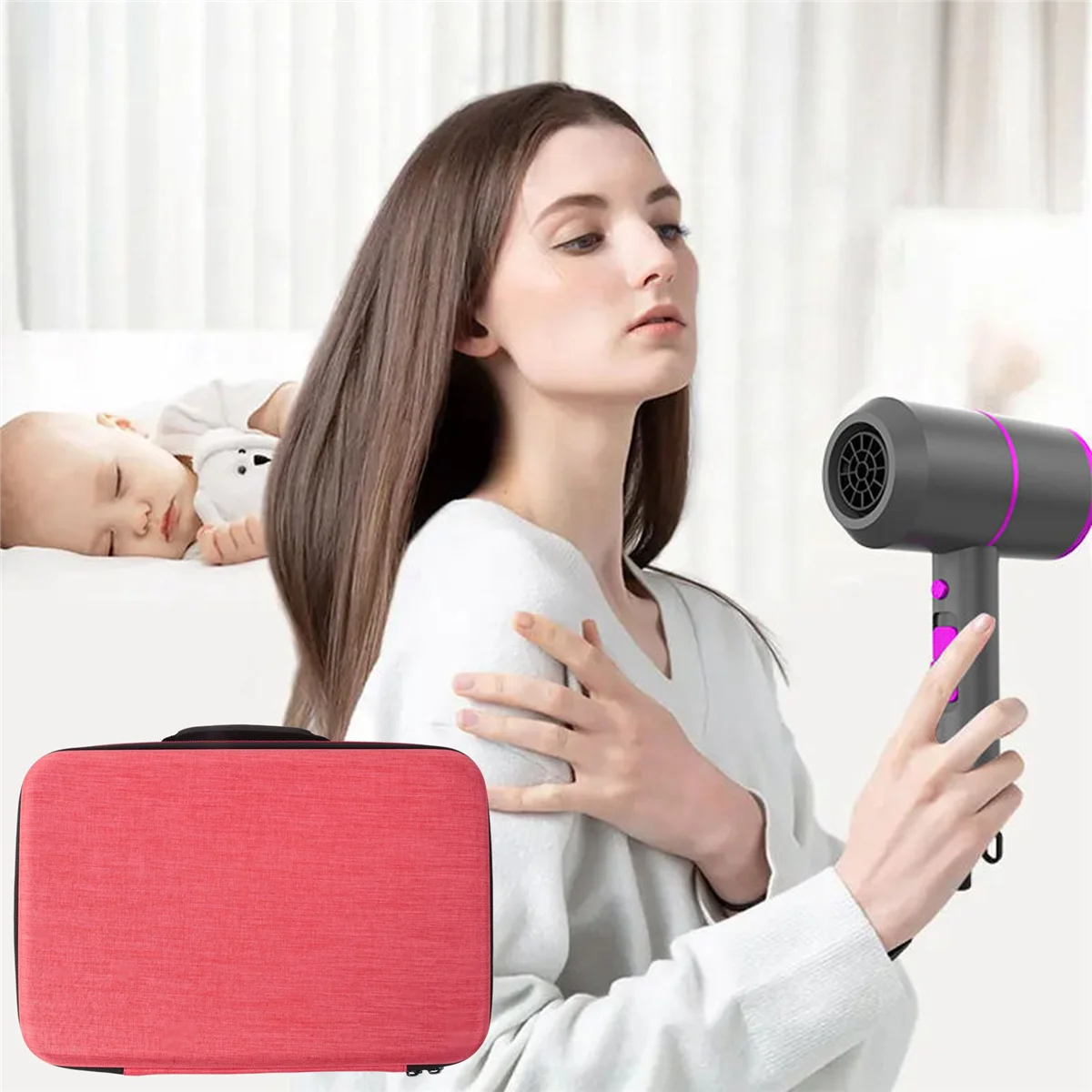 For Dyson HD08 Organizer Hair Dryer Storage Bag Multi-Functional Convenient Portable EVA Storage Bag