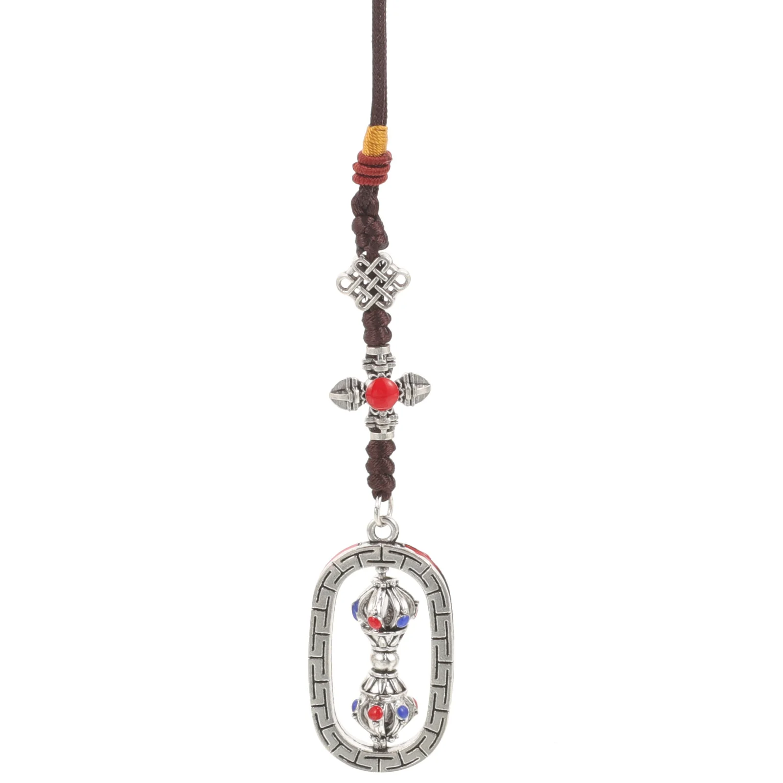 Prayer Wheel Pendant Hanging Decor Bag Car Key Fob Tibetan Style Vajra Creative Ornament