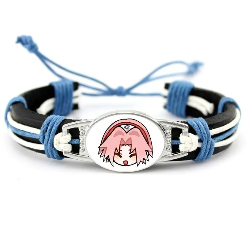Anime Naruto Haruno Sakura Hatake Kakashi Uchiha Sasuke Hatake Kakashi hombres y mujeres lindo creativo patrón de dibujos animados pulsera