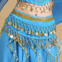 Dacing Waist Belt Chain Hip Scarf Metal Coins Waist Chain Indian Dance Belt Child Belly Dance Performance Costumes Accessories