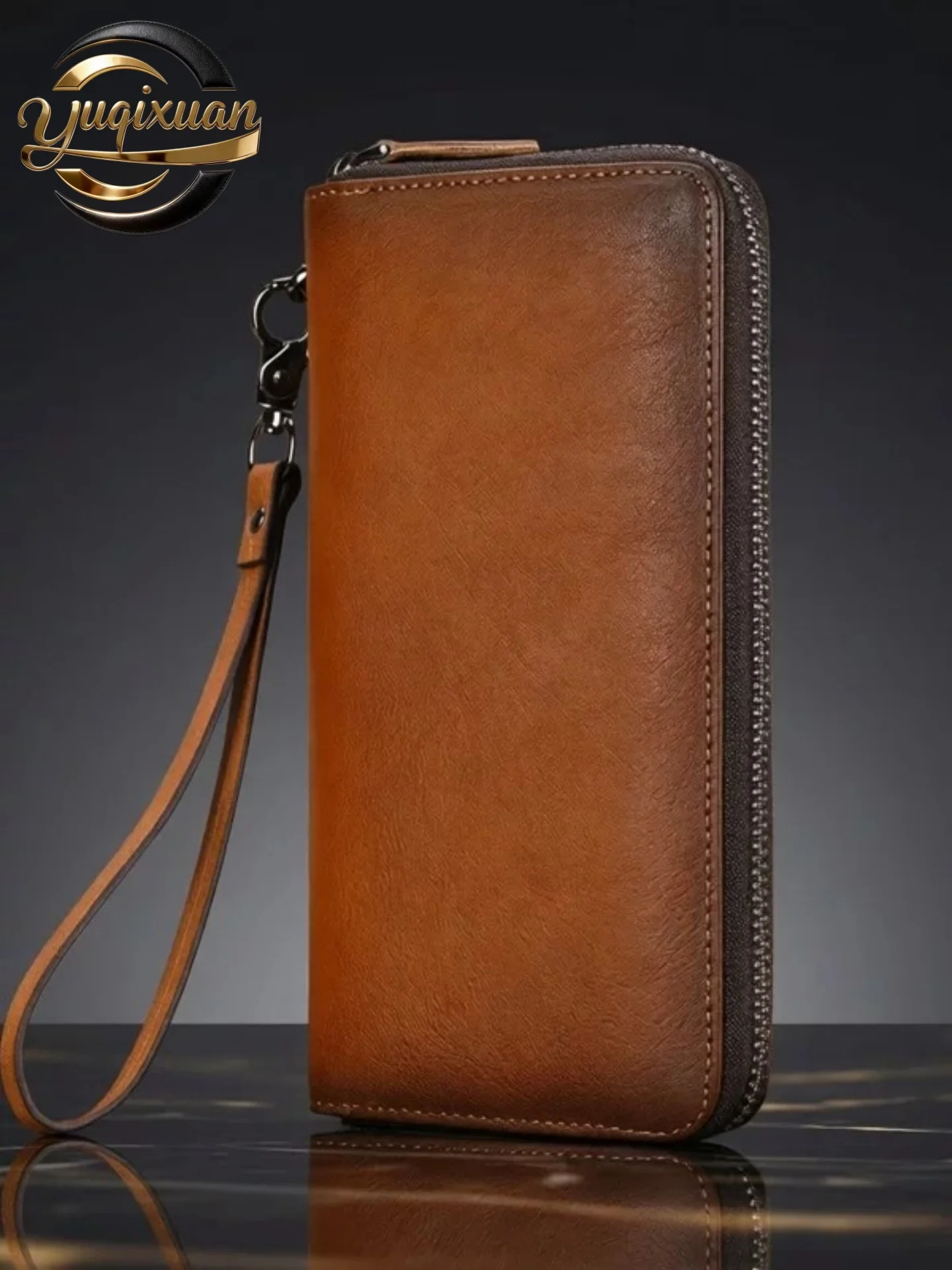 yuqixuan-handmade-tree-goo-leather-wallet-casual-style-mobile-phone-bag-multi-card-slot-handbag-color-collision-trend