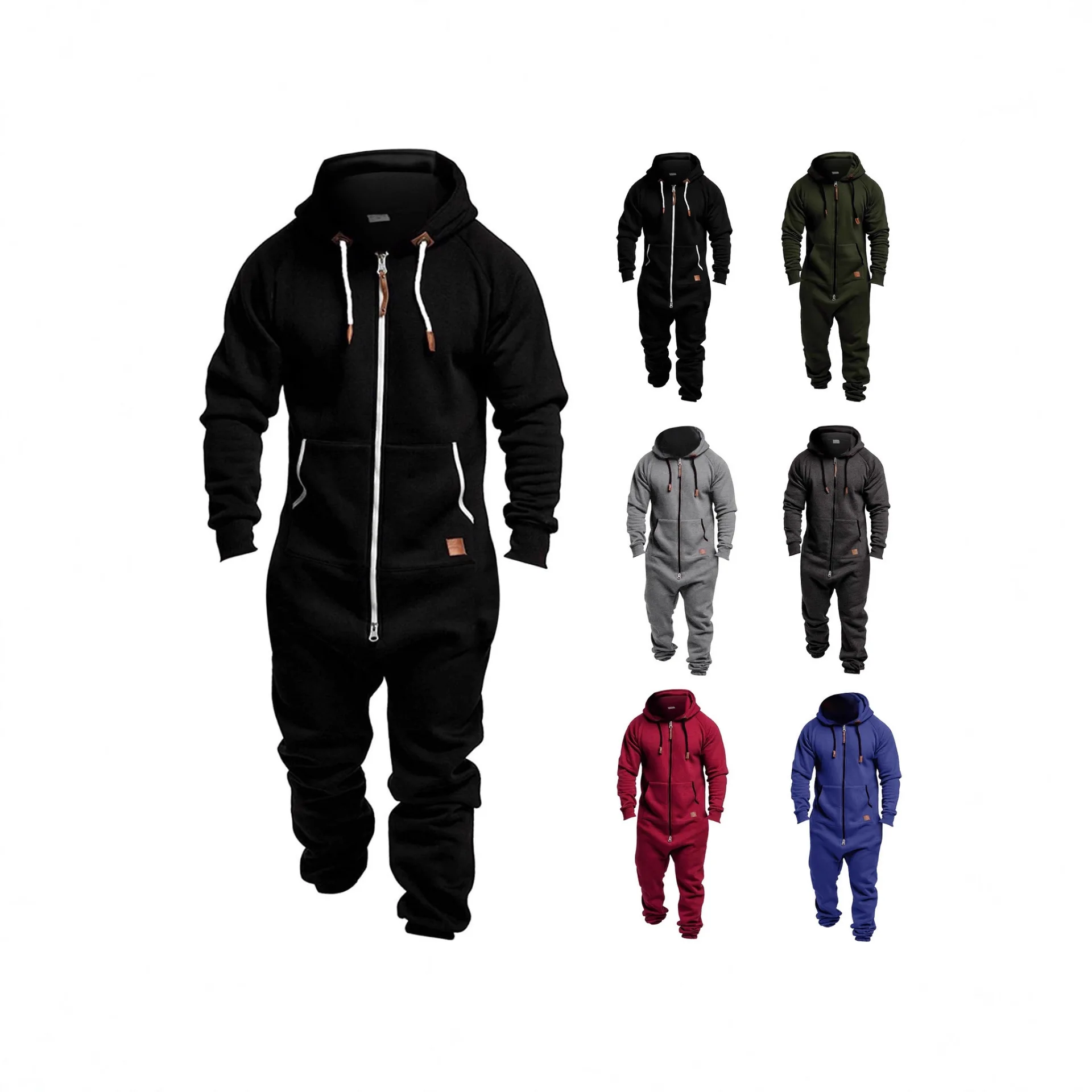 

Mens Tracksuit Set Autumn Winter Zip Up Hooded Sweatshirt with Pants Sportsuit Men Sportswear Casual Training Outfit Fleece Jogg