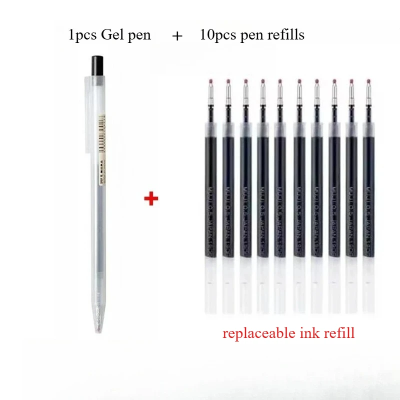 10개입 프레스펜 리필과 1개입 MUJI 스타일 젤 펜 - Muji Stationery Gel Pen 리뷰 및 가격