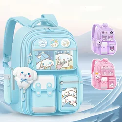 Cinnamoroll plecak dziecięcy z kreskówek o dużej pojemności Kuromi moja melodia Pochacco śliczne Anime zestaw tornistrów dla dzieci