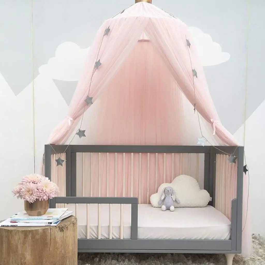 Baby Princess Bed Canopy Mosquito Net Nursery Play Room Decor Dome Premium Yarn Netting Curtains Baby Game Dream Castle