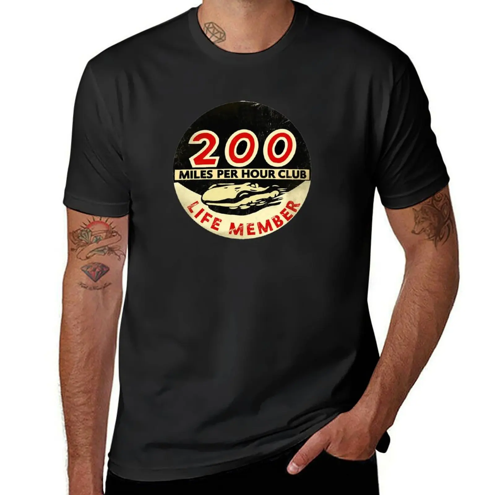 Vintage 200 Miles per Hour Club life Member real retro sign T-Shirt sublime funnys Short sleeve tee Short sleeve tee men