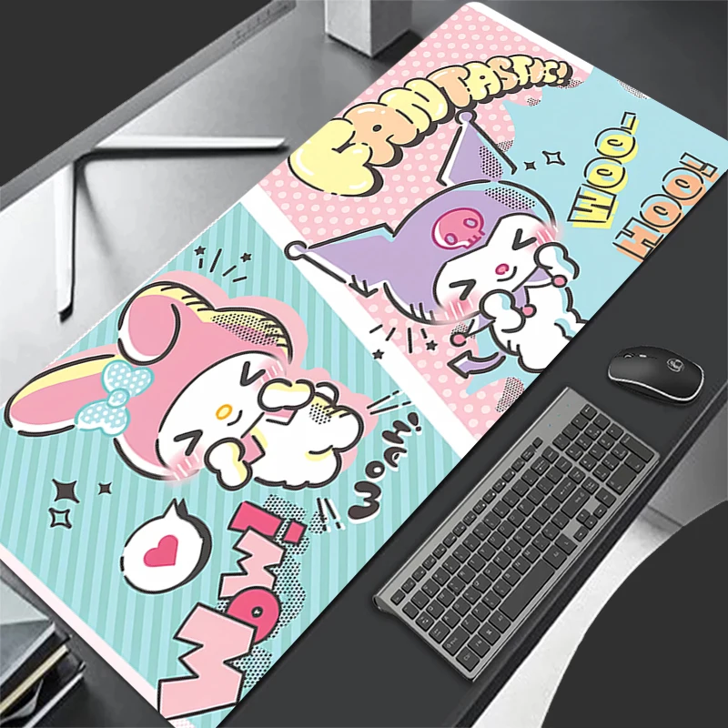 Anime Mouse Pad 90x40cm Gaming Accessories Exquisite Mousepad Game Kuromi Completo Computer Keyboard Pad Carpet Desk Mat Varmilo