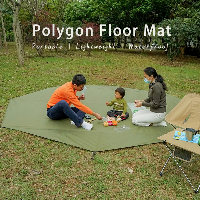 

Large Camping Mat Hexagon Octagon Waterproof Ground Sheet Footprint Picnic Mat Big Tarp Awning Shade Beach Travel Mat