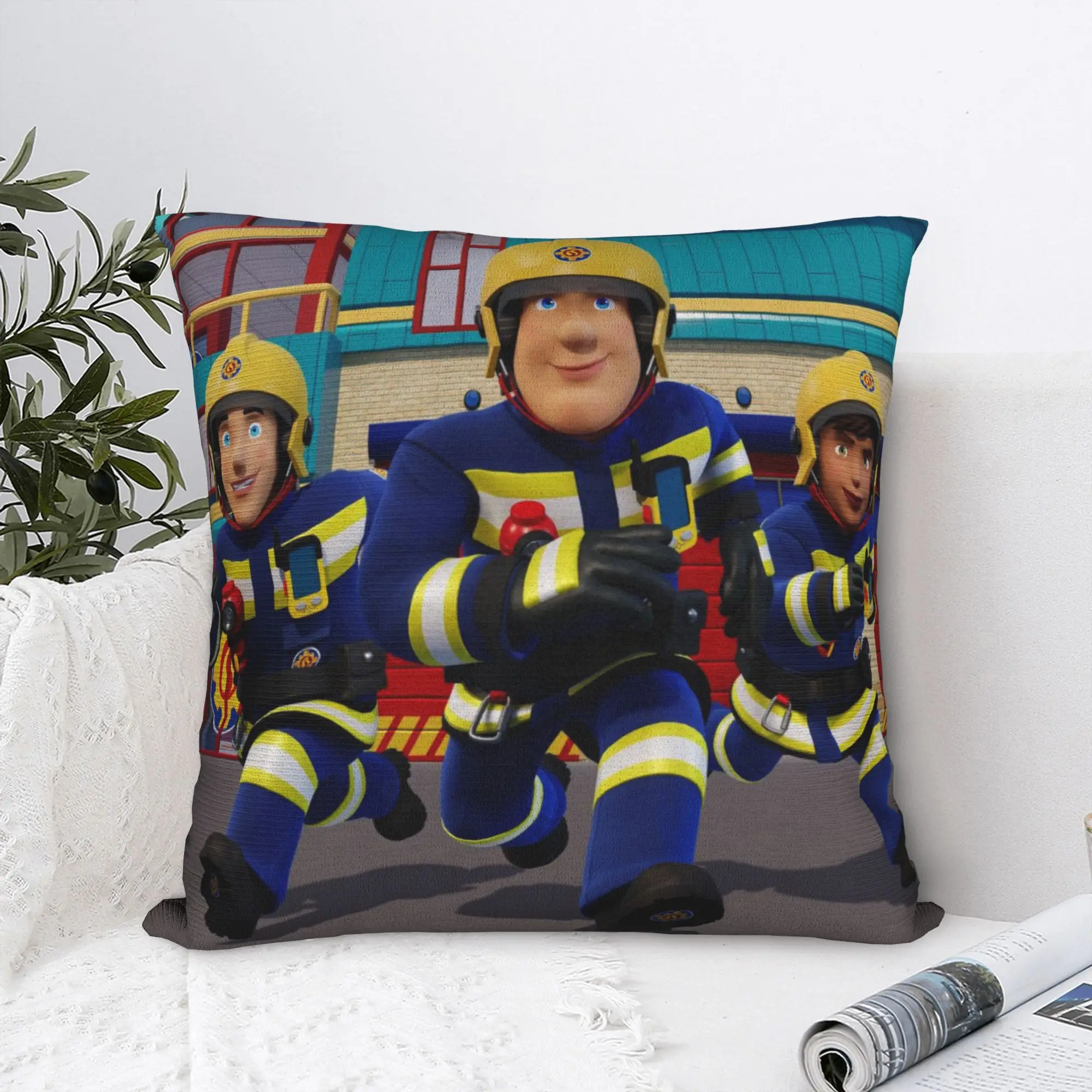 Fireman Sam Square Pillow Cases Firefighting Cushion Covers Awesome Polyester Decorative Pillowcase for Sofa 18