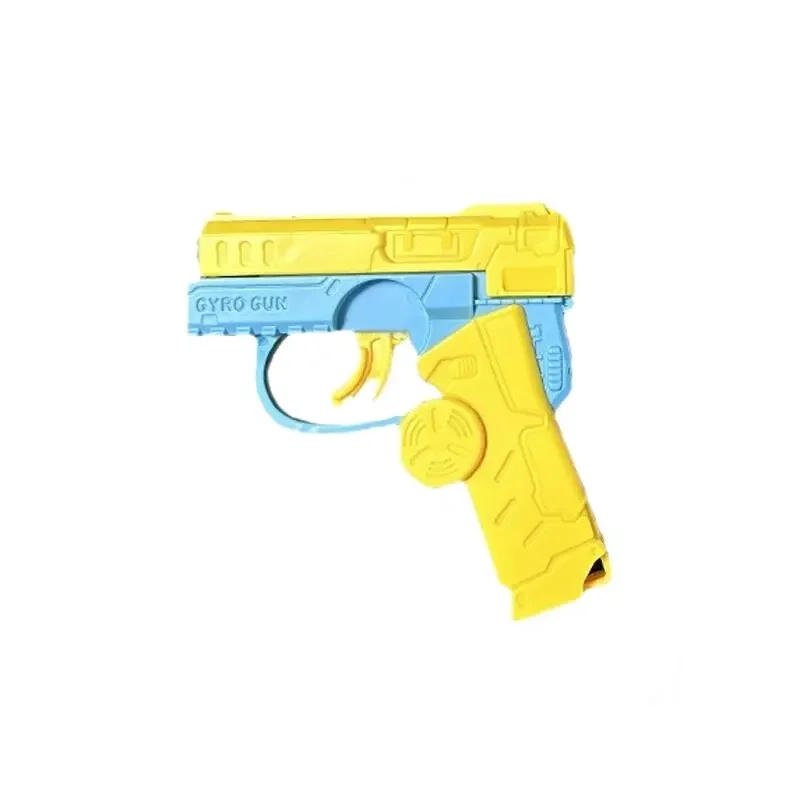 1pc Mini Decompression Rotating Backflow Gun 2-in-1 Fingertip Gyroscope Automatic Rebound Gun Children's Toy