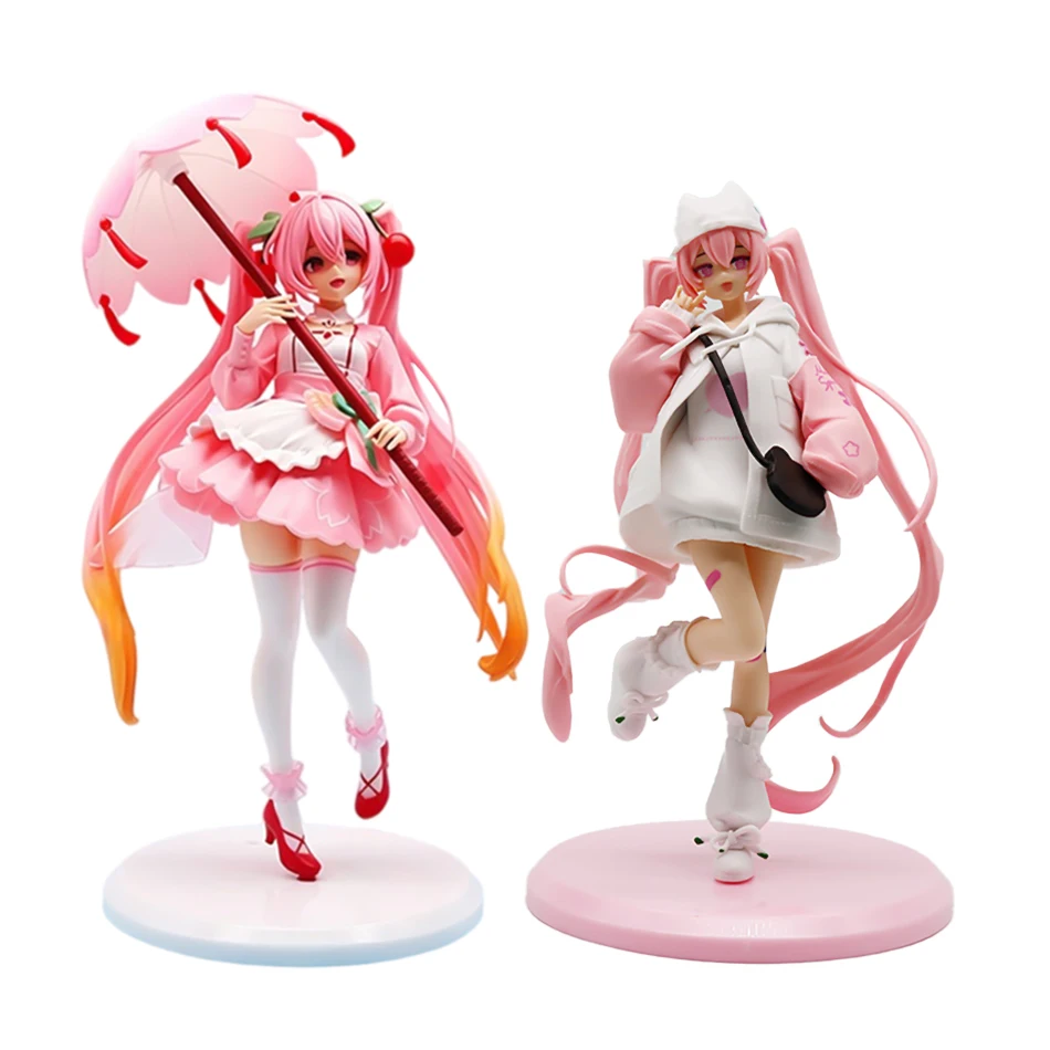 Neue Hatsune Miku Sakura-Kirschblüten-Farbige Anime-Figur Miku PVC-Modell Kt-Statue Sammlerstück Dekorative Verzierung