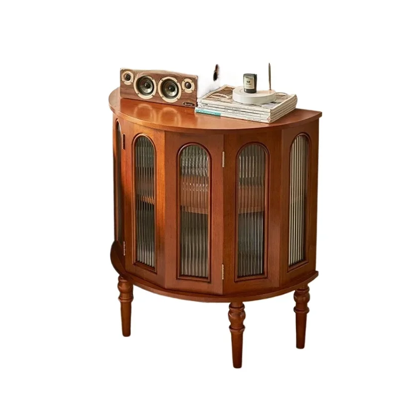 

Небольшой боковой шкаф из цельного дерева во французском стиле ретро, боковой настенный шкафчик для гостиной, дивана