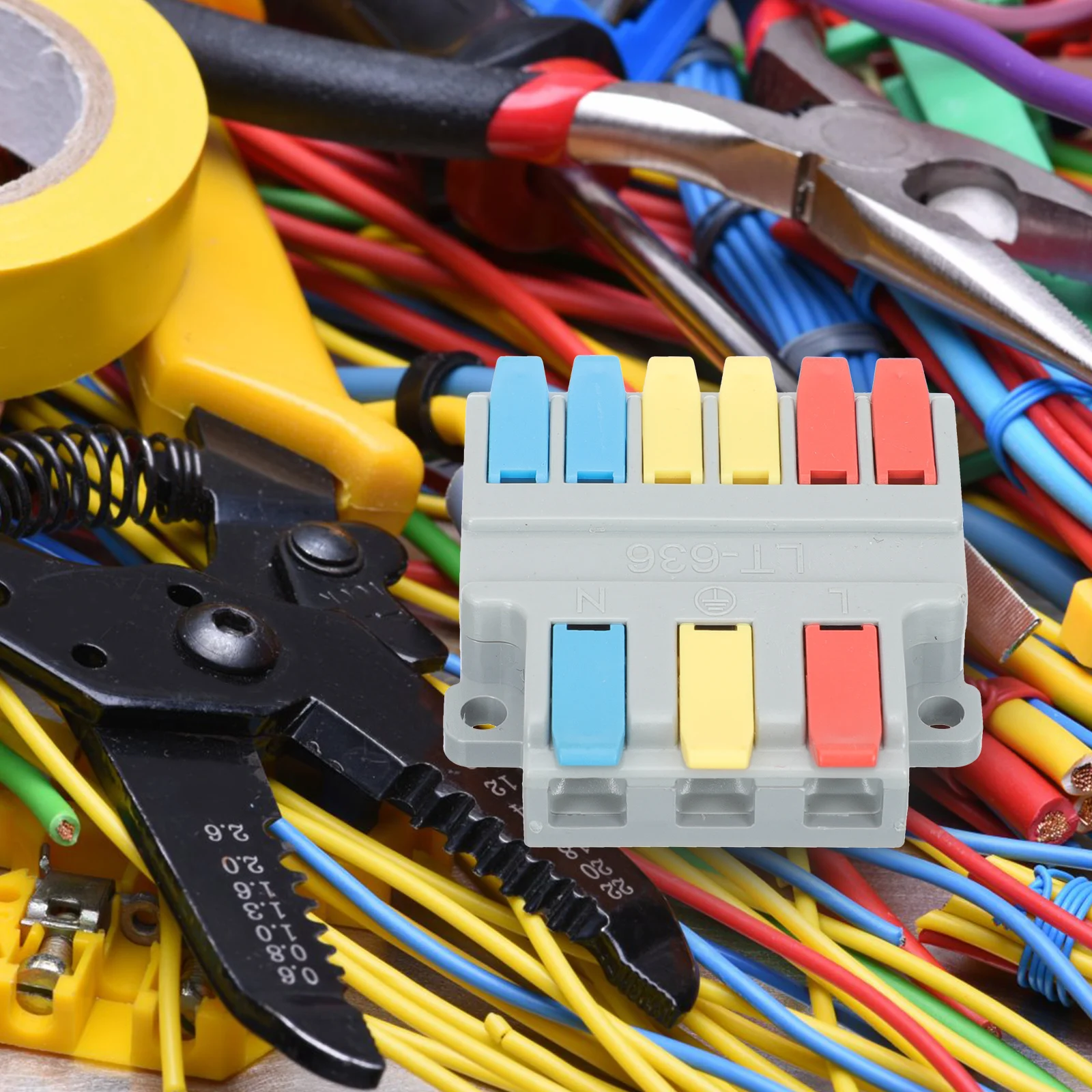 

10Pcs Wire Connectors Terminal Blocks Quick Splice Electrical Connector for Power Cable Wiring 3 in 6 Out Wire Splice Connectors