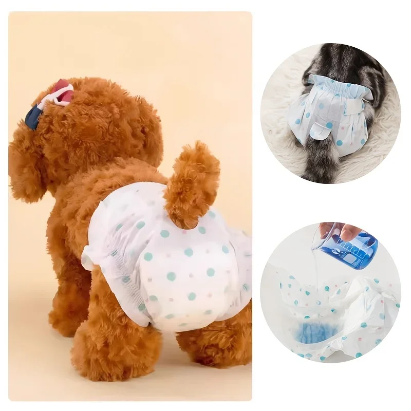 10PCs/Pack Female Dog Diapers Disposable Pet Diapers for Cats Female Dog  Breathable Absorbent Menstrual Trousers Dog Accessory
