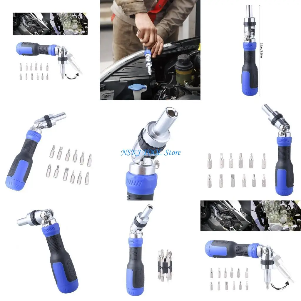 

L8RC Ratchet Screwdriver 13-in-1 Multiple Bits Tool All in Ratcheting Screwdriver