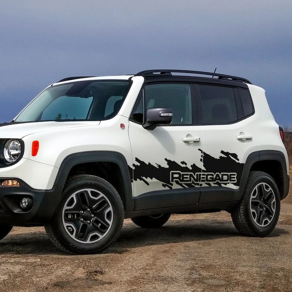 Car Door Side Skirt Decals For Jeep Renegade JK Graphics Motor Splash Vinyl Film Decor Stickers Cover Auto Tuning Accessories