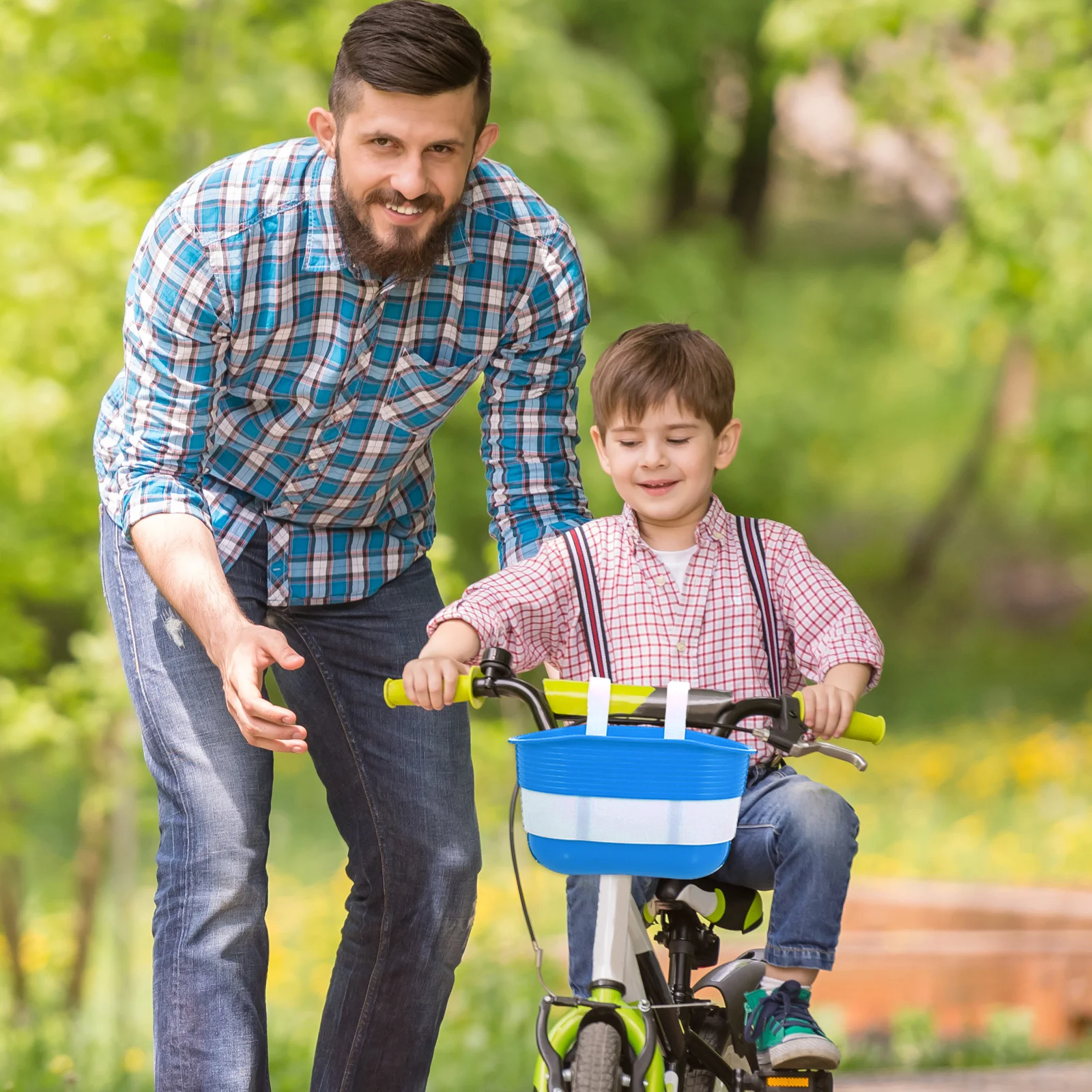 

2Pcs Kids Bike Basket Plastic Front Handlebar Wear-Resistant Scooter Storage Container Children Bicycle Parts Kids Bike Basket