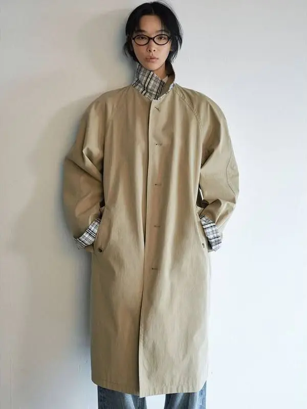 

Оригинальное двустороннее клетчатое осеннее пальто Hello September V9368, свободная длинная модная женская ветровка из смеси хлопка све