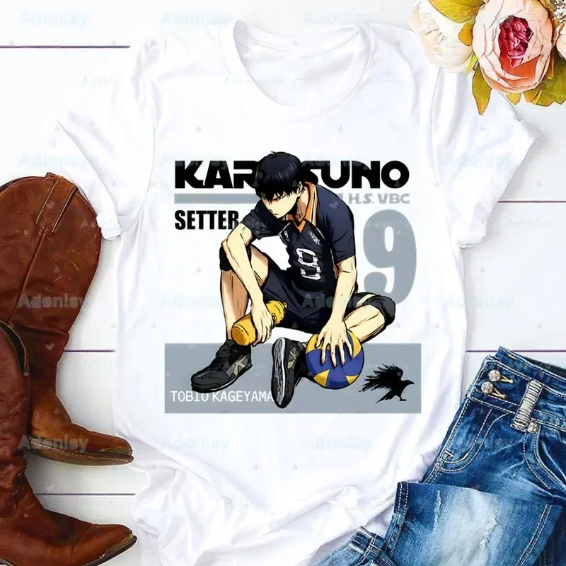 Haikyuu Kageyama Tobio Donna Harajuku Top Estate Top Graphic Tees Donna Kawaii T-shirt Vestiti Ragazza T Shirt, Trasporto di Goccia
