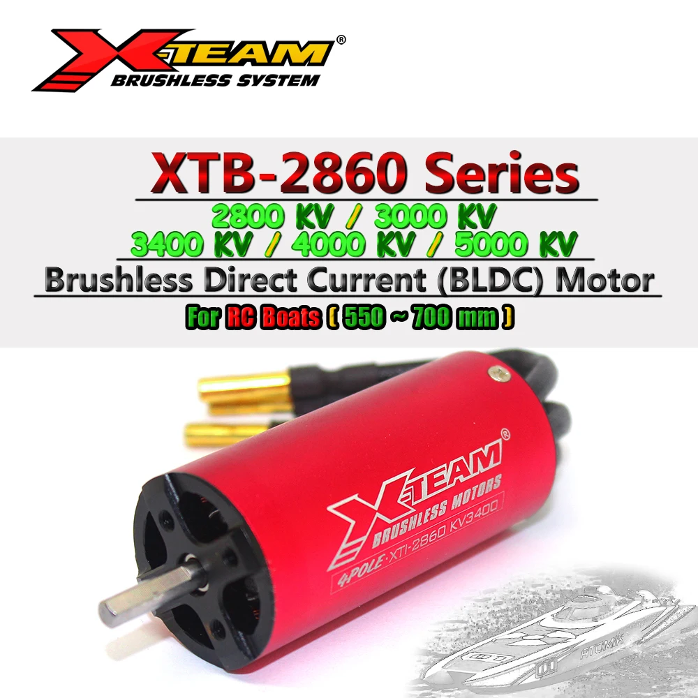 

X-TEAM XTB Series 2860 5000KV 4000KV 3400KV 3000KV 2800KV Brushless Motor for 550mm - 700mm Remote Control RC Boats Refit