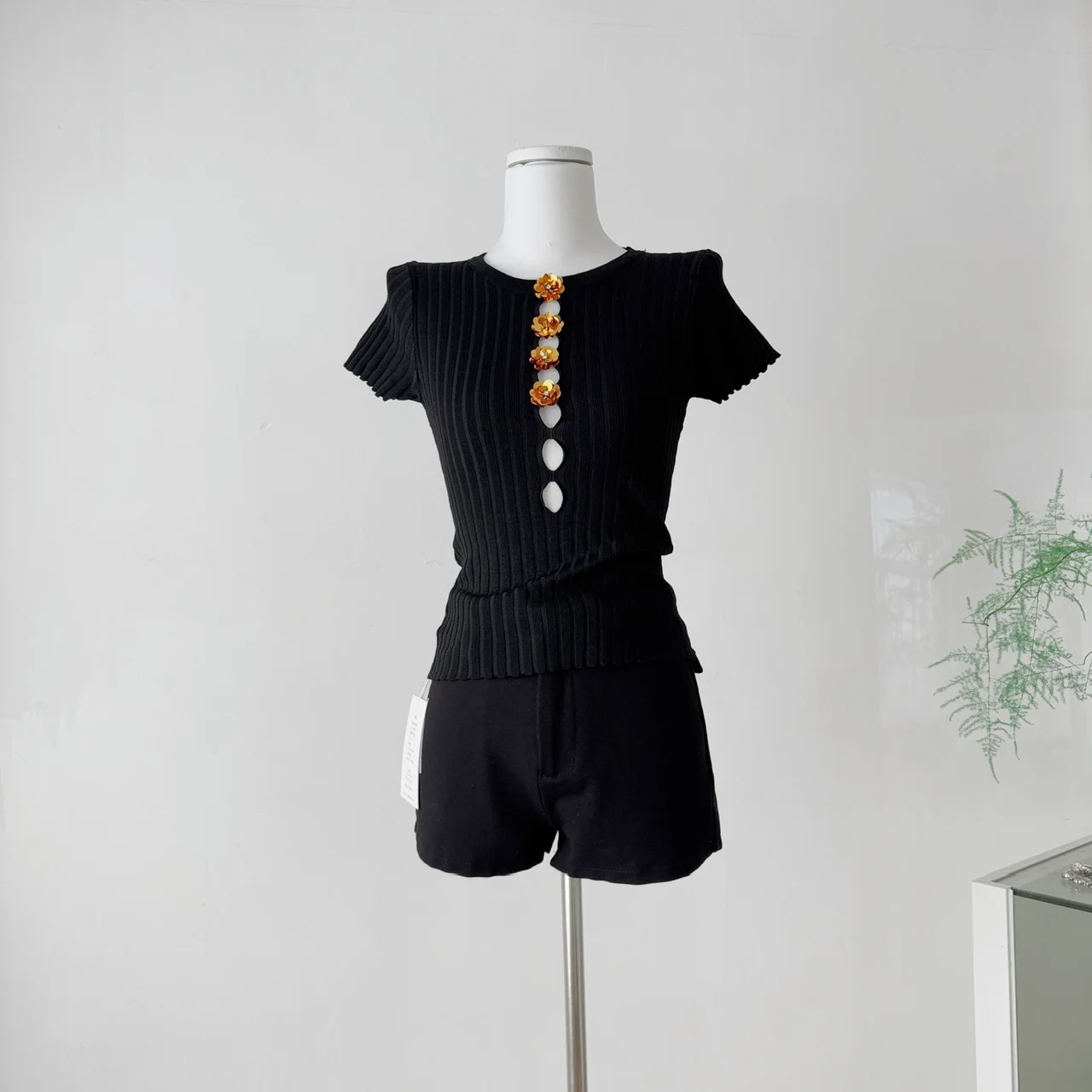 

2025 Autumn Summer Women Short Sleeve Knit Top Coquette Hollow Out T-Shirts Y2k Vintage Gyaru Tees New In 2000s Aesthetic Korean