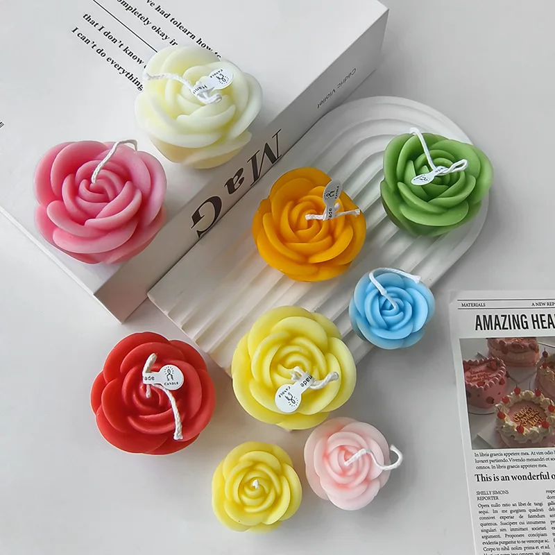 

Valentine's Day Flower Scented Candle Silicone Mold DIY Handmade Soap Plaster Resin Ornament Cake Baking Decoration