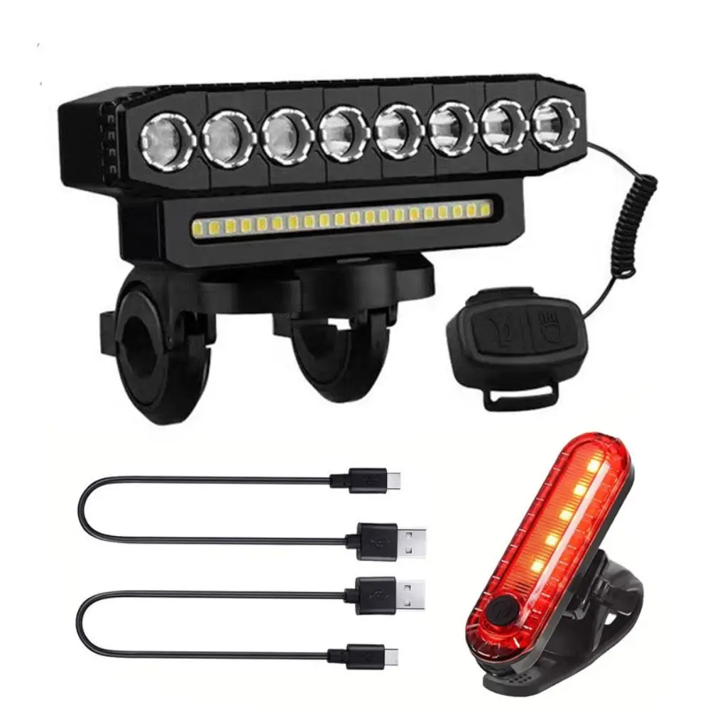 

USB перезаряжаемый передний фонарь для велосипеда, водонепроницаемый безопасный велосипедный звонок, высокая яркость, видимость велосипедных фар, ночные