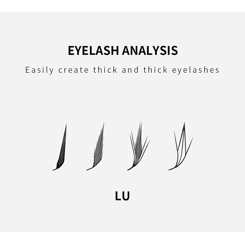 GLAMLASH LU/M Curl Comic Spire Lashes Vorgefertigte Volumen-Wimpern Feder-Anime-Effekt Weiche Federform Flatternde Wimpernverlängerungen – Detail 6
