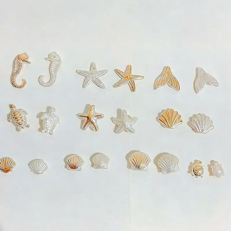 Charming 30 Marine Series Bead Bracelets with Resin-style Shells Conches Seahorses For a Unique Ocean Fashion Statement
