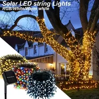 Led Solar String Lights Outdoor Solar Christmas Lights 8 Modes Twinkle Fairy Lights for Xmas Tree Garden Wedding Decoration