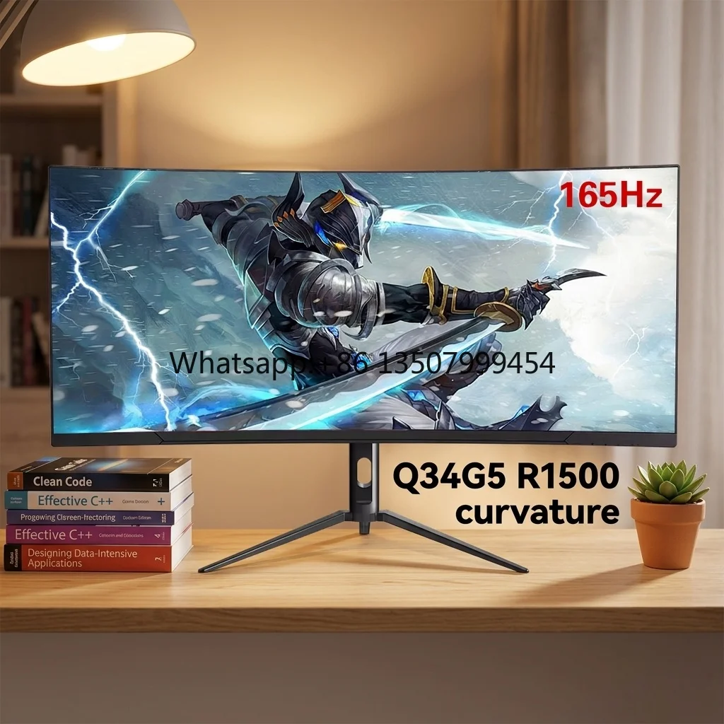 New 34 Inch Gaming Curved Display 4K 165Hz KVM PBP Desktop Computer Monitor Supports OEM Customization