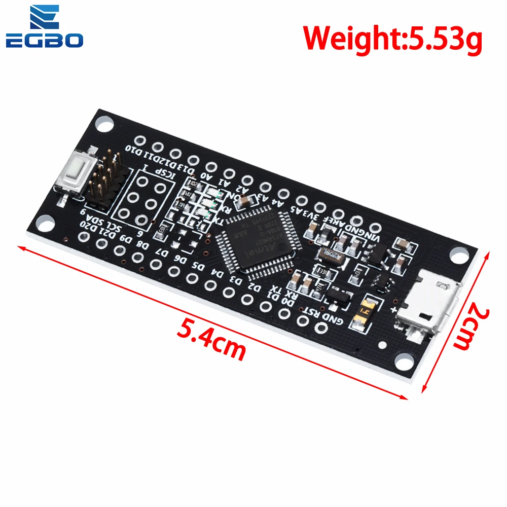 EGBO SAMD21 M0-Mini 32-bit ARM Cortex, M0 Core Pins, Unsoldered Compatible with Arduino Zero Arduino M0 Form Mini